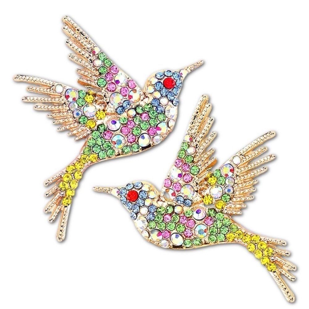 Elegant Bird Crystal Stud Earrings - Picture 3 of 11